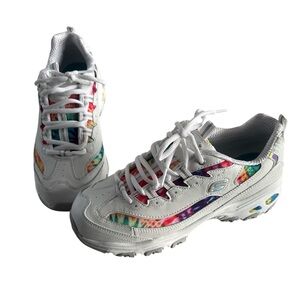 Skechers / D'Lites / Summer Fiesta / WHITE Multi /Air Cooled Memory Foam Size 10